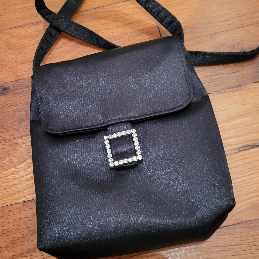 Elegant Black Satin Women's Bag